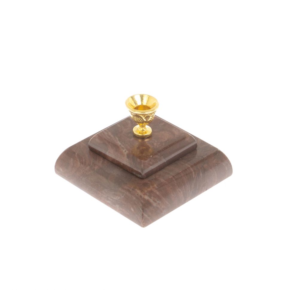 Подсвечник церковный двойной из лемезита фото 1 — 