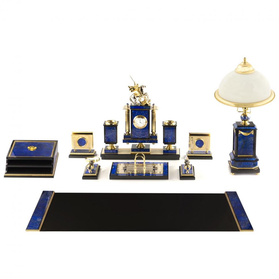 Письменный набор "Сенатор" камень лазурит 9 предметов фото 1 — 