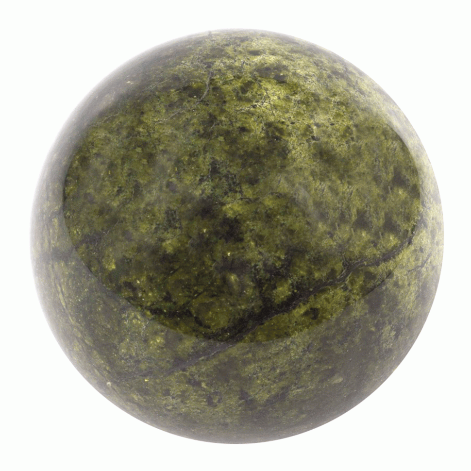 Шар из натурального змеевика 10 см фото 1 — 