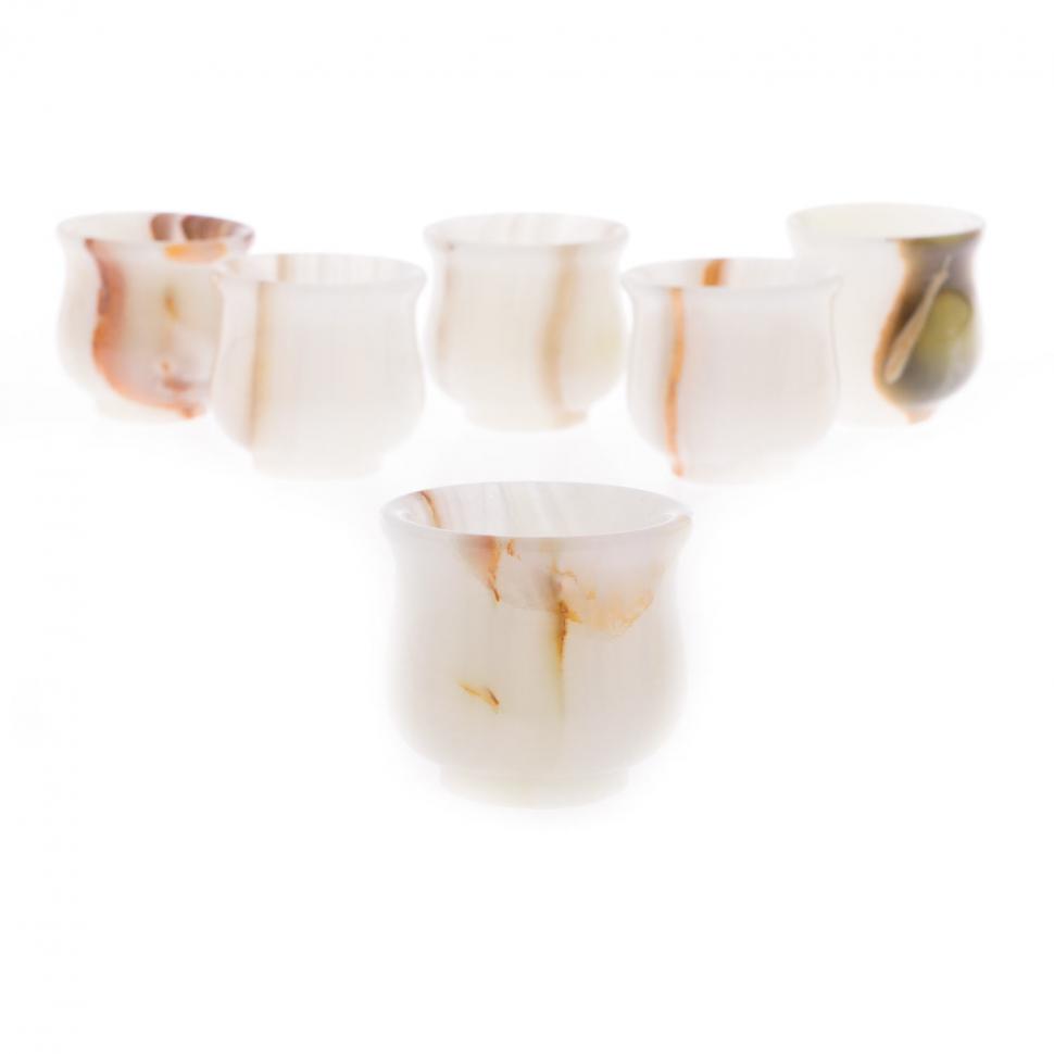 Набор стопок 50 мл для водки 6 шт камень оникс 5х5 см в коробке (2х2) фото 1 — 