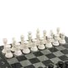 Шахматы с гравировкой "Турнирные" доска 36х36 см белый мрамор змеевик фото 2 — 