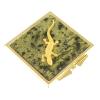Зеркальце квадратное из змеевика ящерица прямая цвет золото фото 2 — 