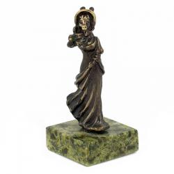 Статуэтка из бронзы на подставке из змеевика &quot;Коза&quot; — 