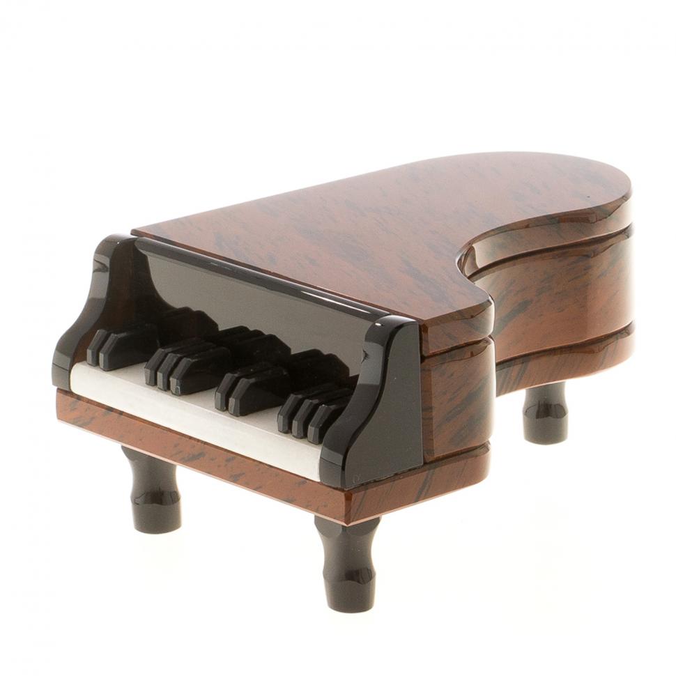 Шкатулка "Рояль" коричневый обсидиан фото 1 — 