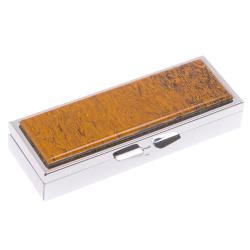 Таблетница на 3 отделения камень змеиная яшма цвет серебро — 