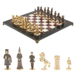 Шахматы из бронзы &quot;Камелот&quot; мрамор лемезит 40х40 см — 