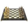 Шахматы подарочные "Богатыри" из мрамора и змеевика 44х44 см фото 2 — 