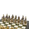 Шахматы подарочные "Богатыри" из мрамора и змеевика 44х44 см фото 3 — 
