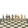 Шахматы подарочные "Богатыри" из мрамора и змеевика 44х44 см фото 5 — 