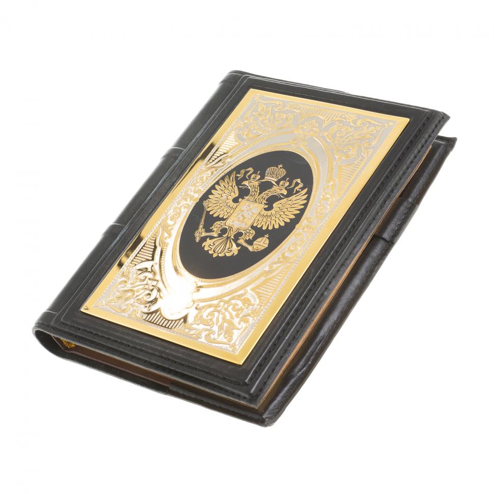 Ежедневник "Держава" А6 обложка из черной кожи Златоуст фото 1 — 