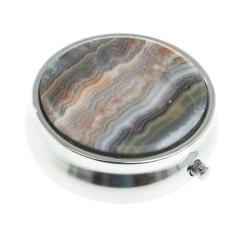 Таблетница на 3 отсека камень шайтанский переливт цвет серебро — 