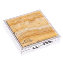 Таблетница на 4 отделения камень оникс цвет серебро — 