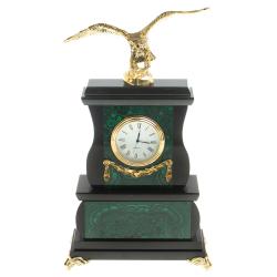Декоративные часы из малахита &quot;Орел на камне&quot; бронза — 