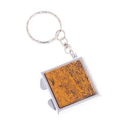 Складное зеркало брелок из змеиной яшмы квадратное — 