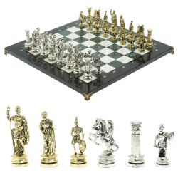 Шахматы &quot;Древний Рим&quot; доска 44х44 см из мрамора и змеевика — 