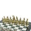 Шахматы "Древний Рим" доска 44х44 см из мрамора и змеевика фото 3 — 