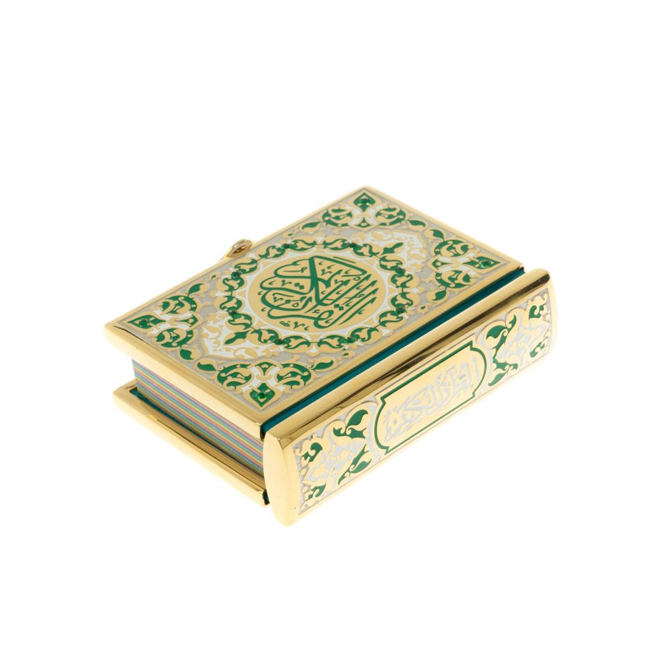 Коран на арабском языке карманный Златоуст зеленая эмаль фото 1 — 