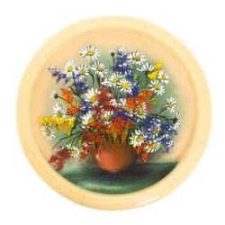 Тарелка декоративная &quot;Полевые цветы&quot; 40 см желтый фон — 