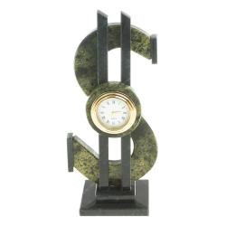 Настольные часы &quot;Доллар&quot; камень змеевик — 