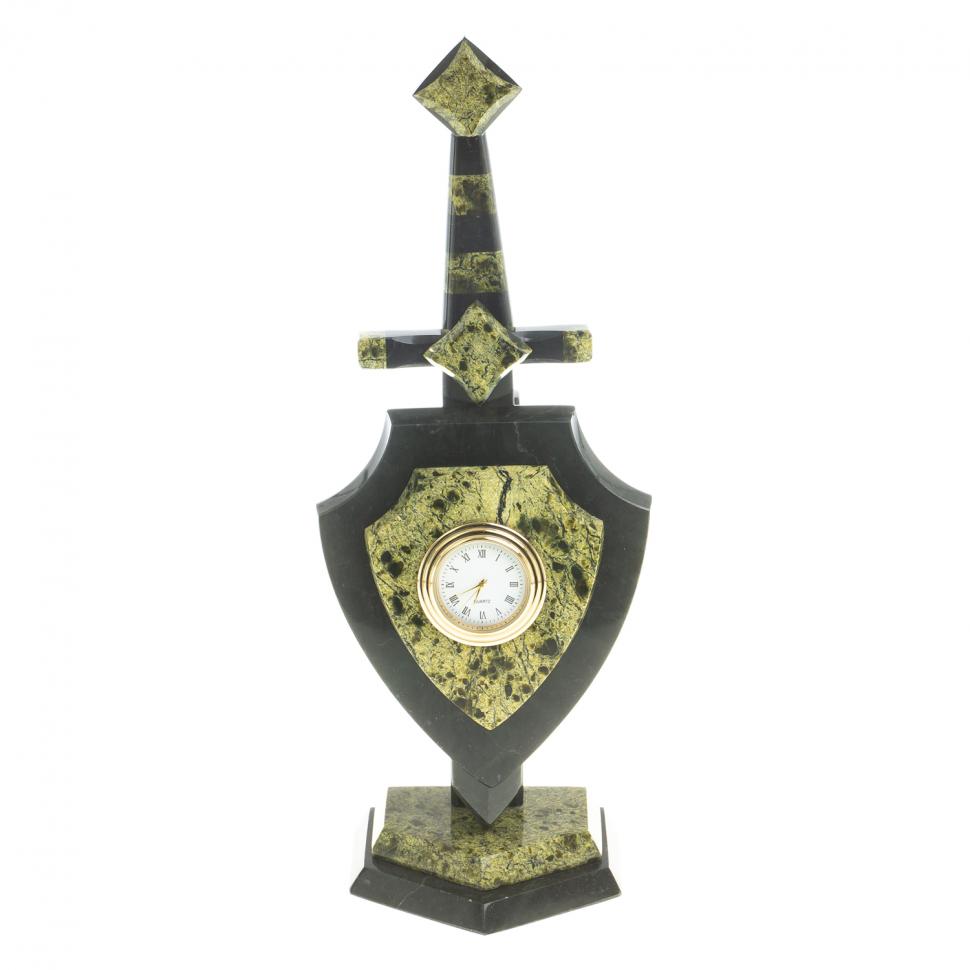 Часы "Щит и меч" малый камень змеевик фото 1 — 