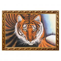 Картина &quot;Тигр&quot; багет 46х66 см, каменная крошка — 