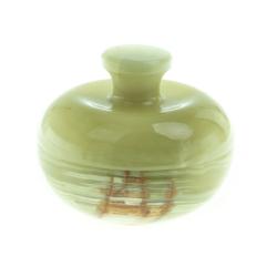 Шкатулка из оникса &quot;Яблоко&quot; зеленая 7,7х7,7х6,2 см (3) — 