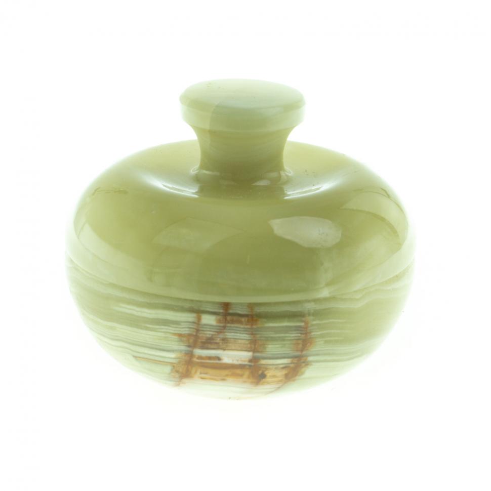 Шкатулка из оникса "Яблоко" зеленая 7,7х7,7х6,2 см (3) фото 1 — 