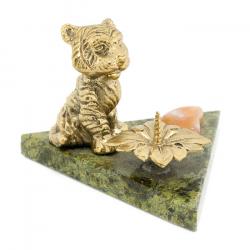 Подсвечник &quot;Тигрена&quot; бронза змеевик — 