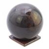 Шар из обсидиана 12 см на подставке черно-коричневый фото 2 — 
