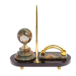 Мини-набор &quot;Шар&quot; с часами из офиокальцита — 