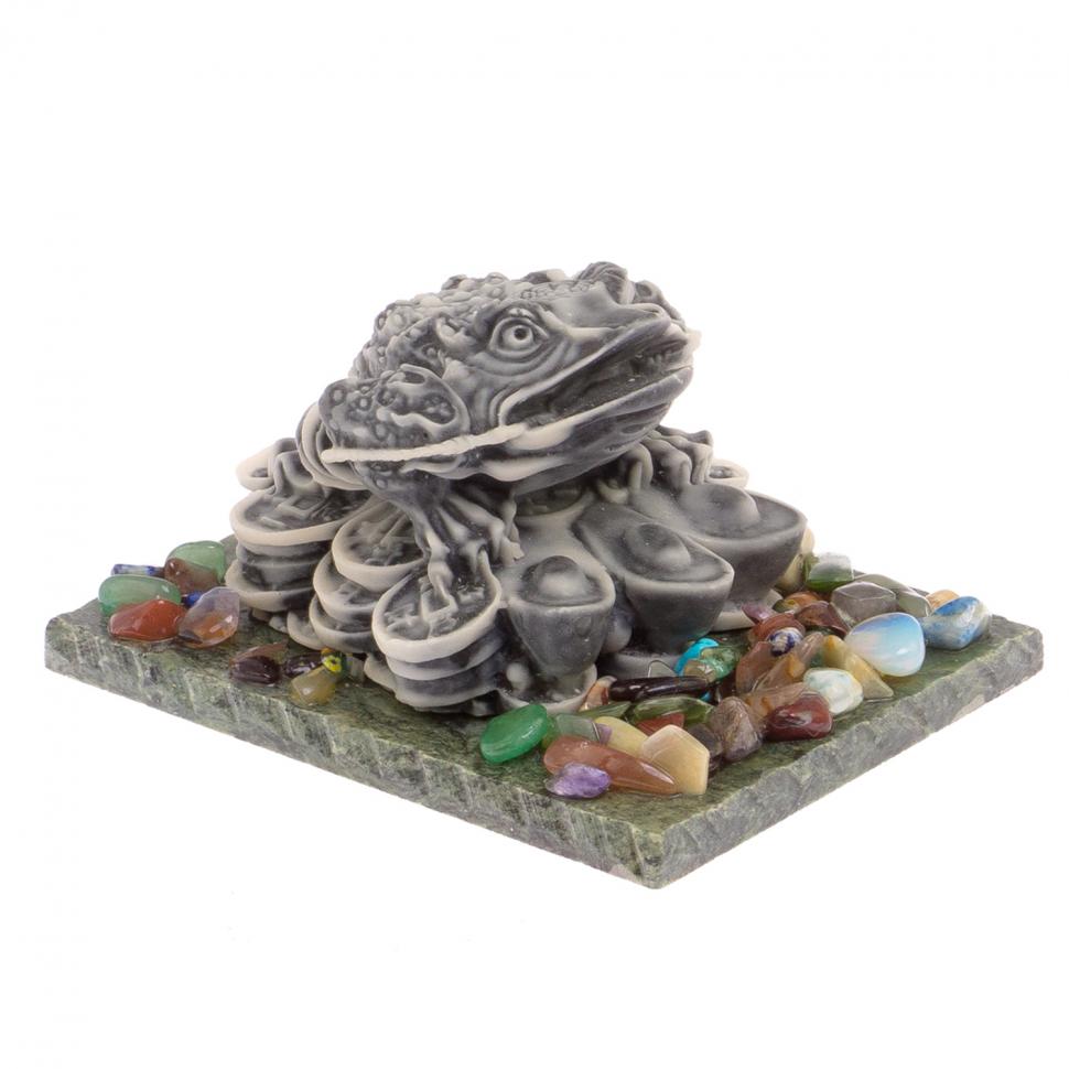 Сувенир "Жаба на монетах" из мрамолита фото 1 — 
