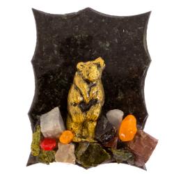 Магнит сувенирный &quot;Медведь стоит&quot; змеевик — 