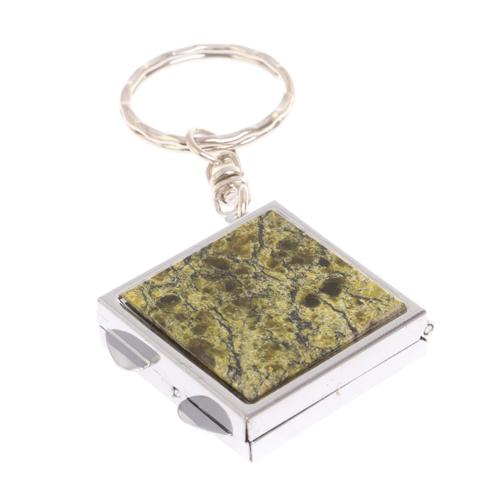Складное зеркало брелок из змеевика квадратное фото 1 — 