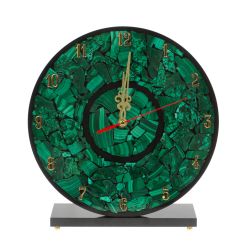 Часы настольные из малахита &quot;Мозайка&quot; 26,5х8х28 см — 