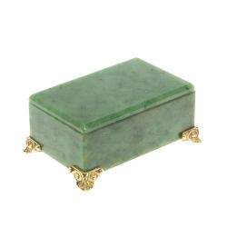 Шкатулка из нефрита 10,5х6,5х4,5 см — 