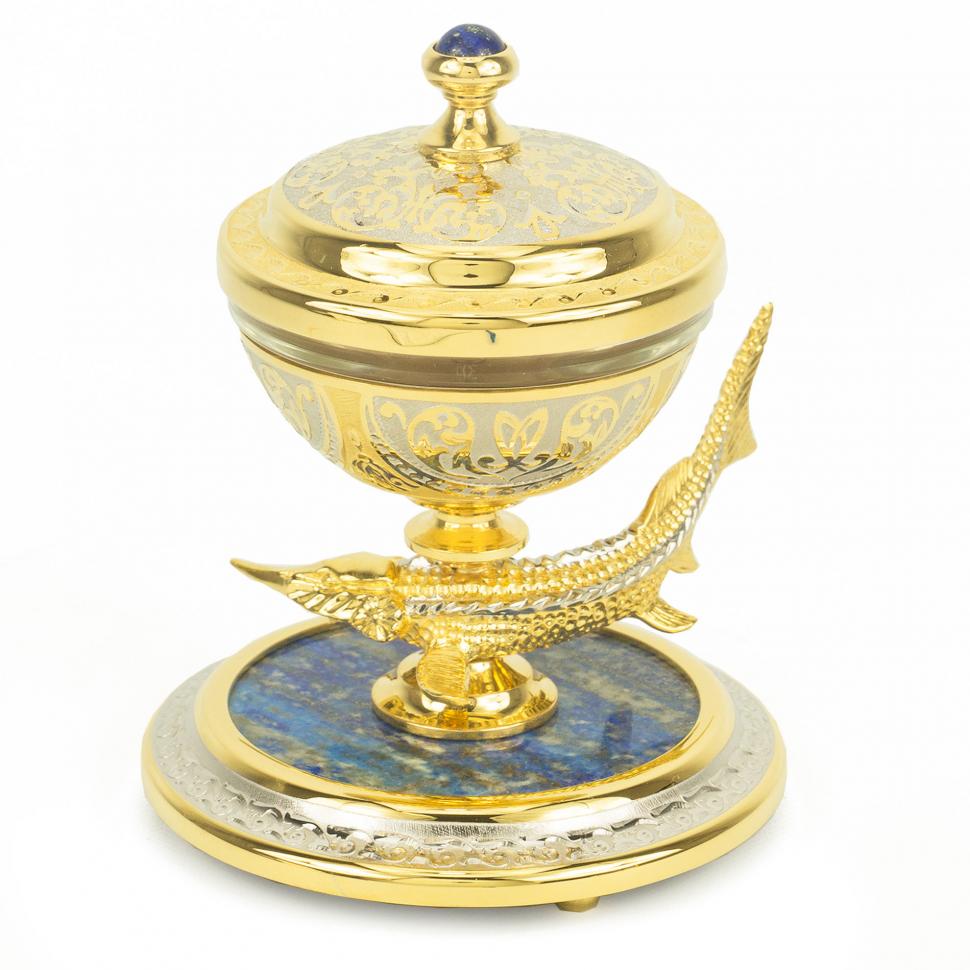 Икорница из лазурита "Стерлядка" фото 1 — 