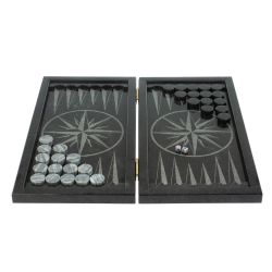 Нарды с гравировкой &quot;Холмы / Роза ветров&quot; камень гранит — 