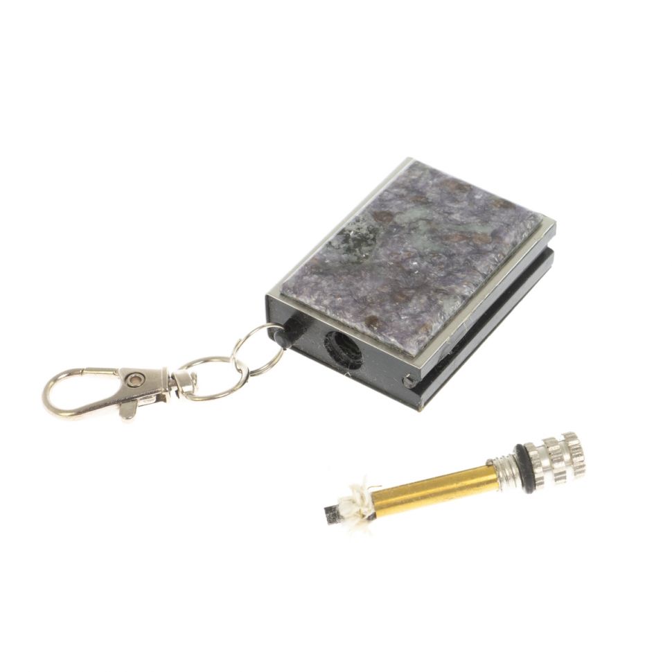 Брелок огниво "Вечная спичка" с накладкой из камня лепидолит 2,8х1,3х5 см фото 1 — 