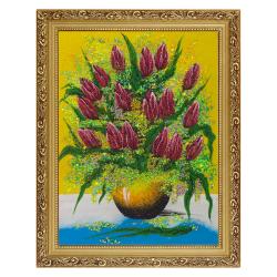 Картина из камня &quot;Тюльпаны&quot; багет 36х46 см — 