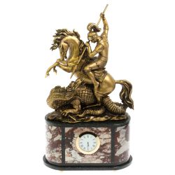 Часы каминные &quot;Георгий Победоносец&quot; из креноида — 