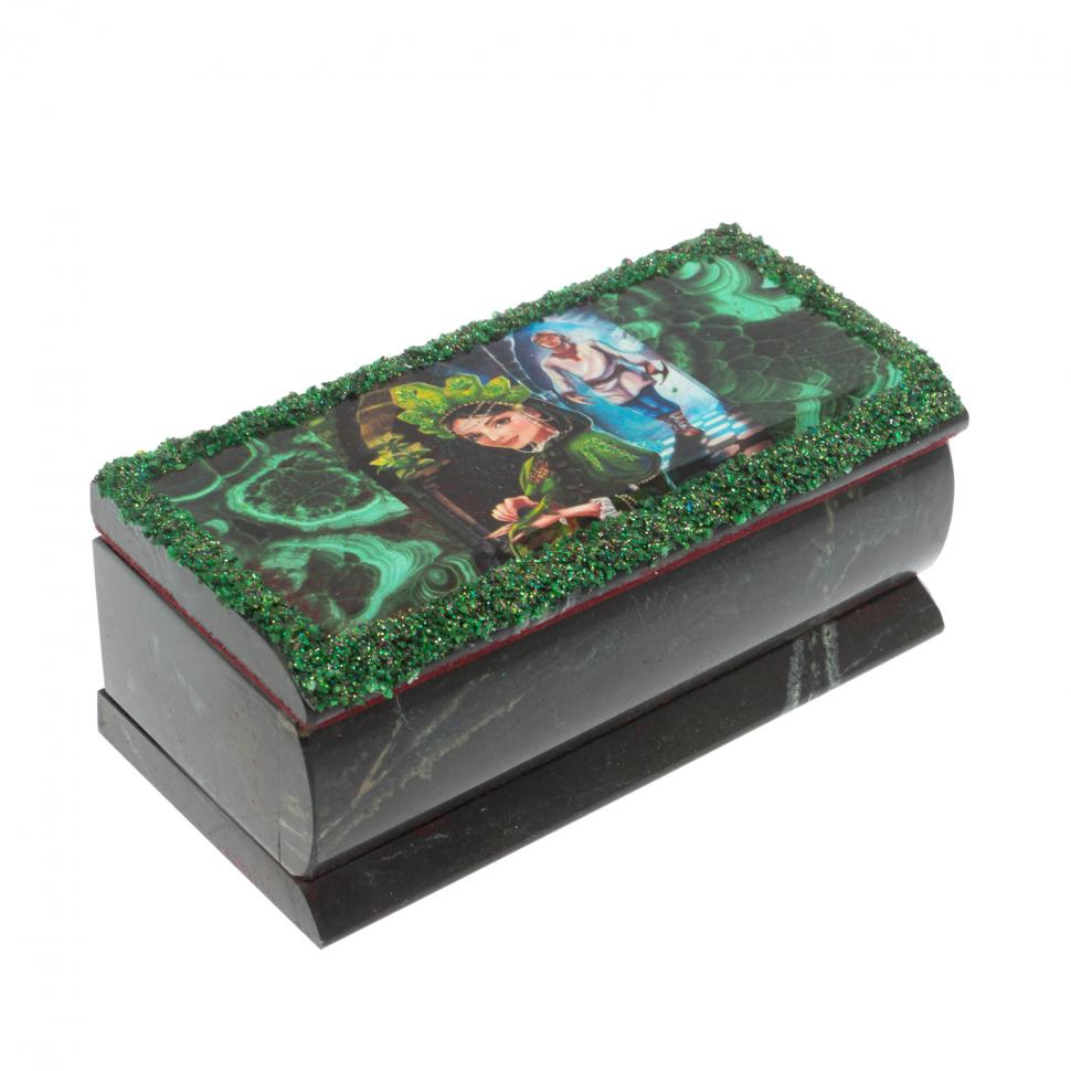 Шкатулка "Хозяйка медной горы" змеевик 14х7х5 см фото 1 — 