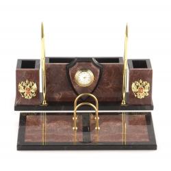 Письменный набор &quot;Щит&quot; из камня лемезит — 