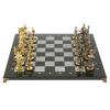 Шахматы подарочные "Богатыри" из змеевика и серого мрамора 44х44 см фото 2 — 