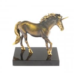 Статуэтка из бронзы &quot;Единорог&quot; камень долерит — 