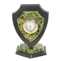 Часы сувенирные &quot;Щит&quot; малый камень змеевик — 
