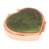 Таблетница "Сердце" на 3 отделения камень нефрит цвет красное золото фото 1 — 