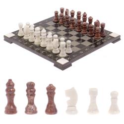 Шахматы с гравировкой &quot;Турнирные&quot; доска 36х36 см лемезит белый мрамор — 