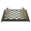 Подарочные шахматы "Русь" доска 40х40 см мрамор шабровский змеевик фото 2 — 