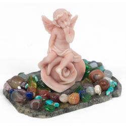 Сувенир &quot;Ангел на розе&quot; из мрамолита — 