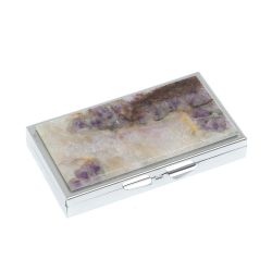 Таблетница на 7 отделений камень флюорит цвет серебро — 